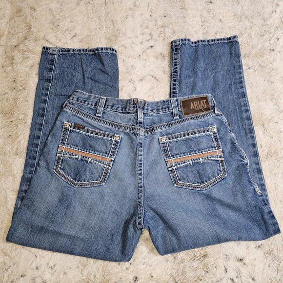 Ariat Men's Relaxed Boot Cut Jeans Medium Wash 100% Cotton Wais 17.5 IS 29 - Picture 9 of 14